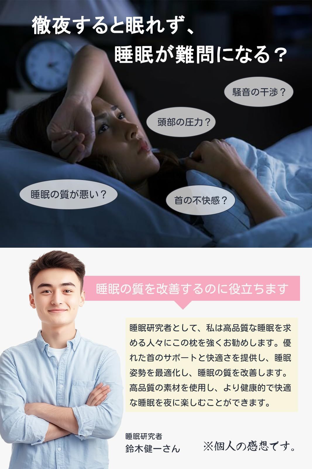最高級x5つ星ホテル仕様】Kebnor 枕 首が痛くならない 枕カバー付き