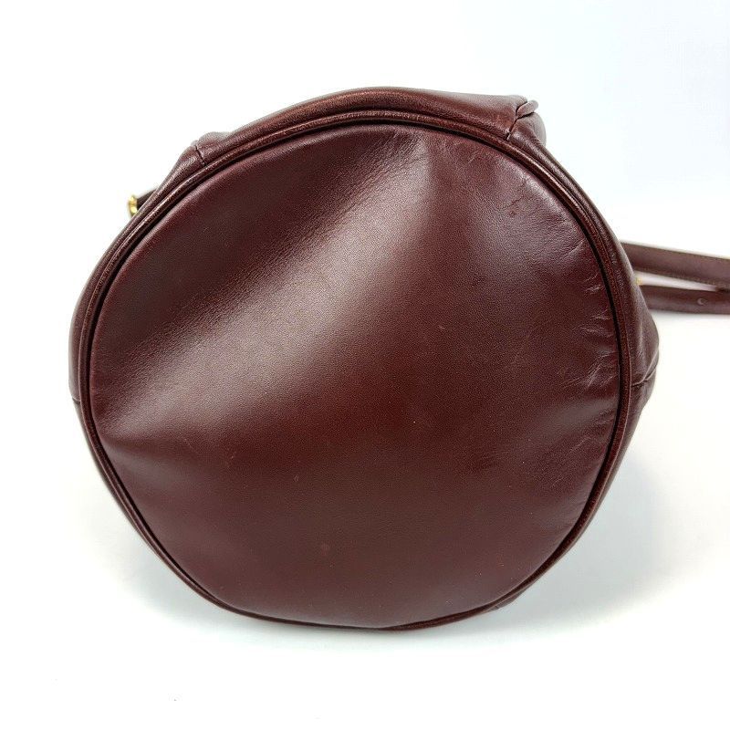 良品 Cartier カルティエ 巾着 ショルダーバッグ マストライン レザー