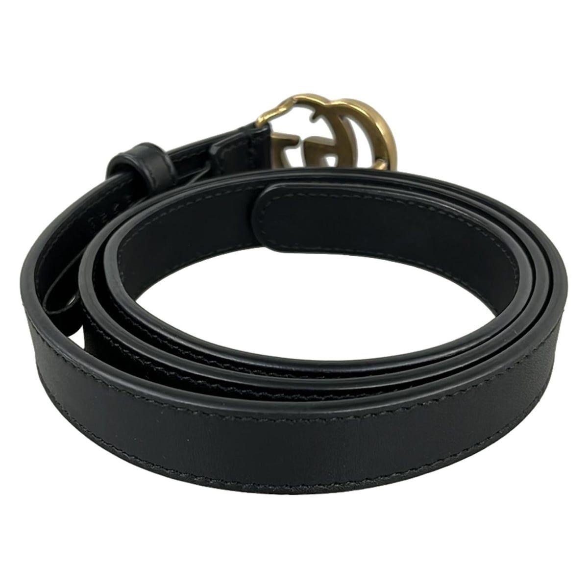 美品 GUCCI グッチ 409417 GGマーモント レザーベルト GGマーモント〕リバーシブル ベルト ・ブラック レザー | GUCCI公式