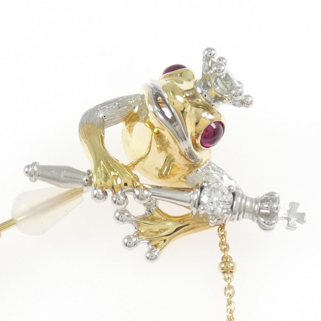 梶光夫先生作　750ワニモチーフのダイヤモンドピンブローチ 梶光夫先生作 750ワニモチーフのダイヤモンドピンブローチ 梶光夫先生