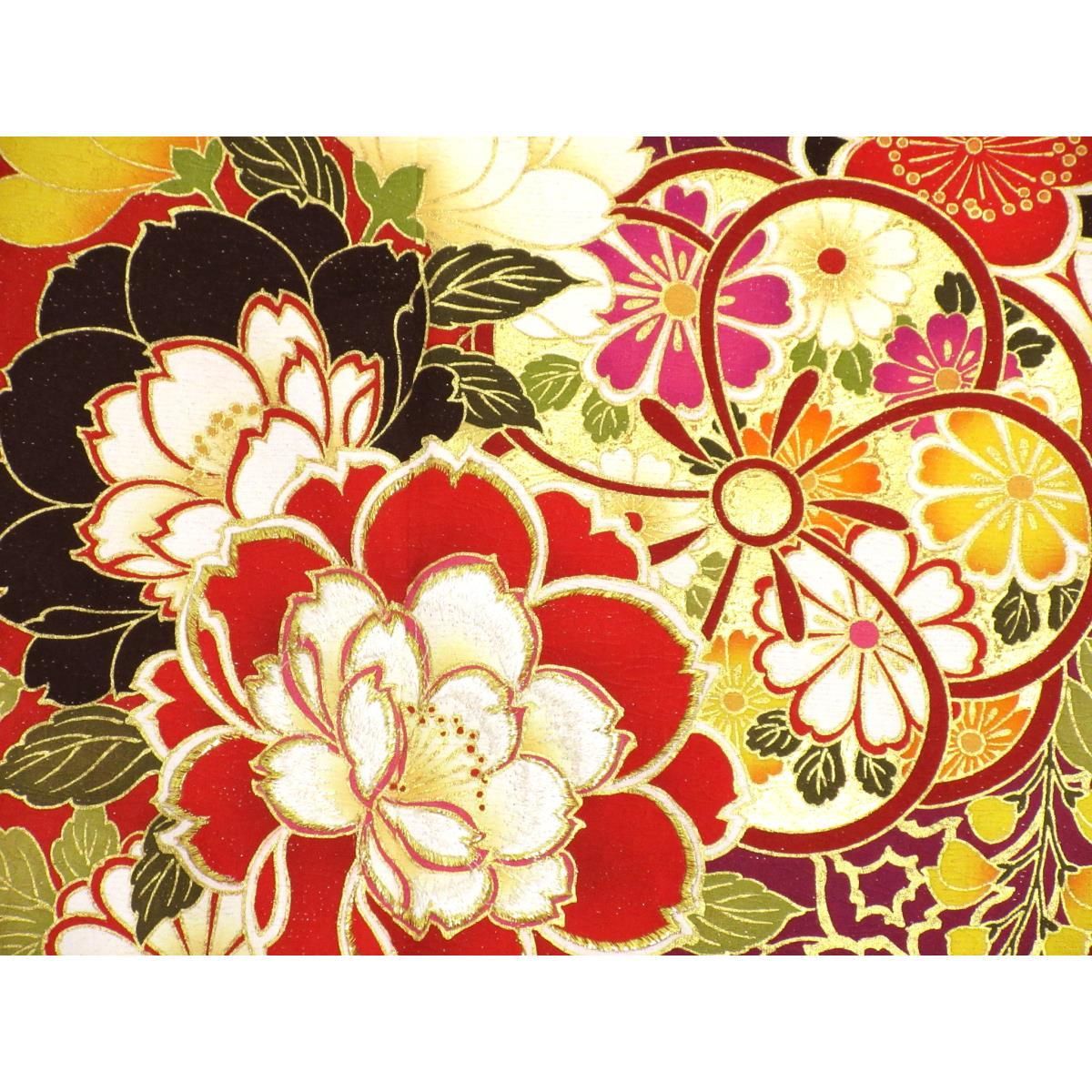 振袖 金通し刺繍入り 友禅金彩加工 - メルカリ