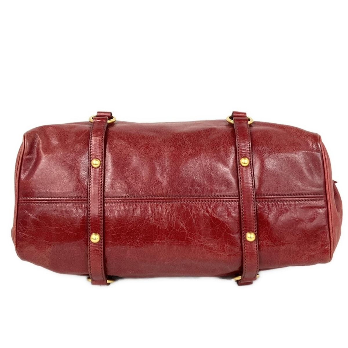 MIUMIU ミュウミュウ ヴィッテロ・ルクス ハンドバッグ レッド系　中古 MIUMIU ミュウミュウ ヴィッテロ・ルクス ハンドバッグ レッド系 中古