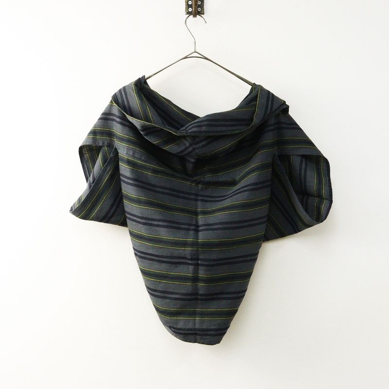 ヴラスブラム Vlas Blomme ボーダー ボレロ カーディガン F｜グレー