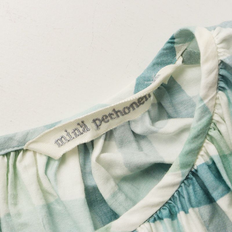 ミナペルホネン mina perhonen minamo チェック ノーカラー ワンピース