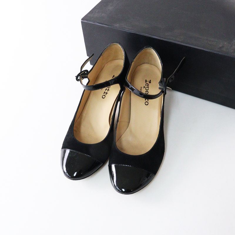 レペット repetto メリージェーン エナメルスエードコンビパンプス 35