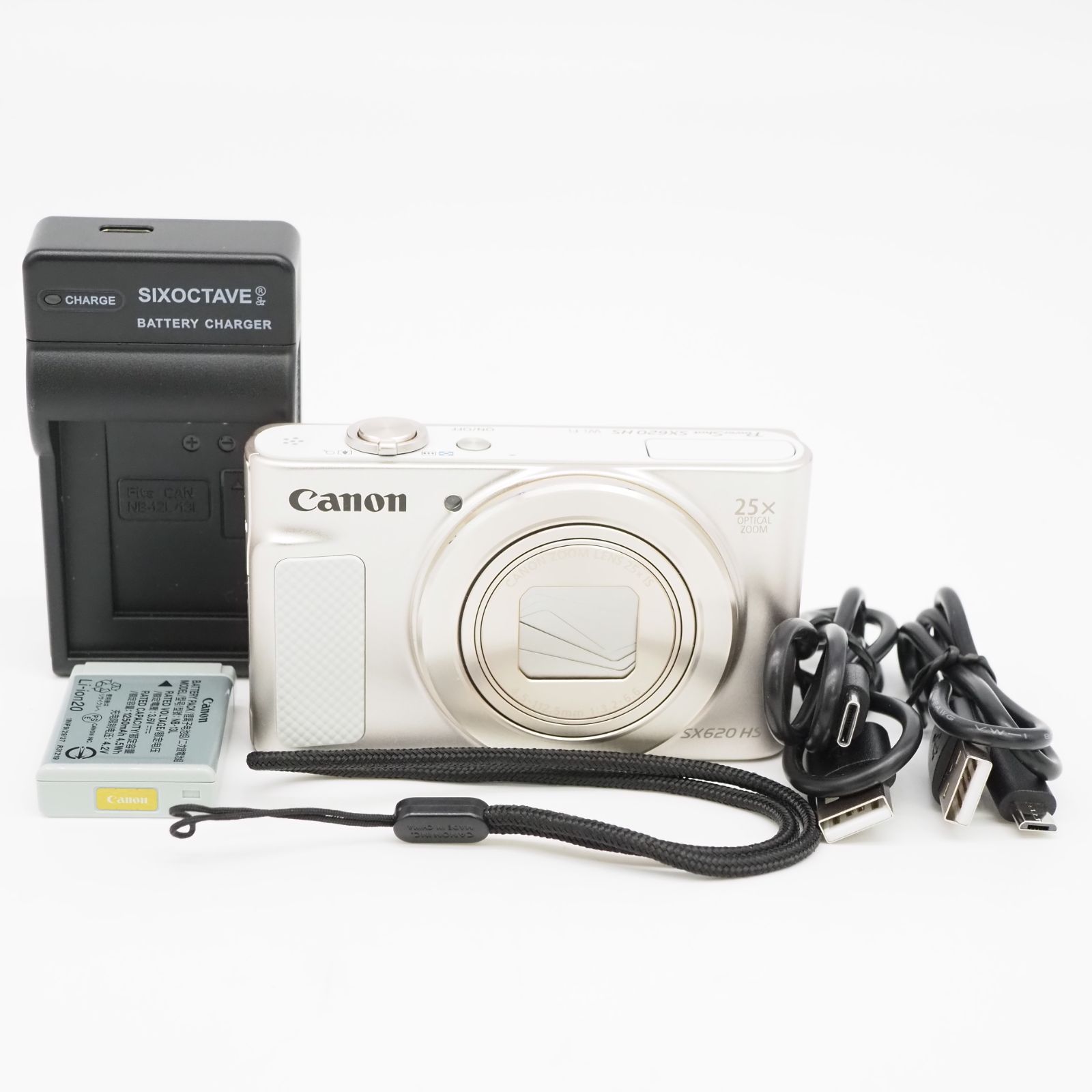 Canon PowerShot SX620 HS ホワイト デジタルカメラ キヤノン、軽量182gで光学25倍ズームレンズ搭載の「PowerShot SX620 HS