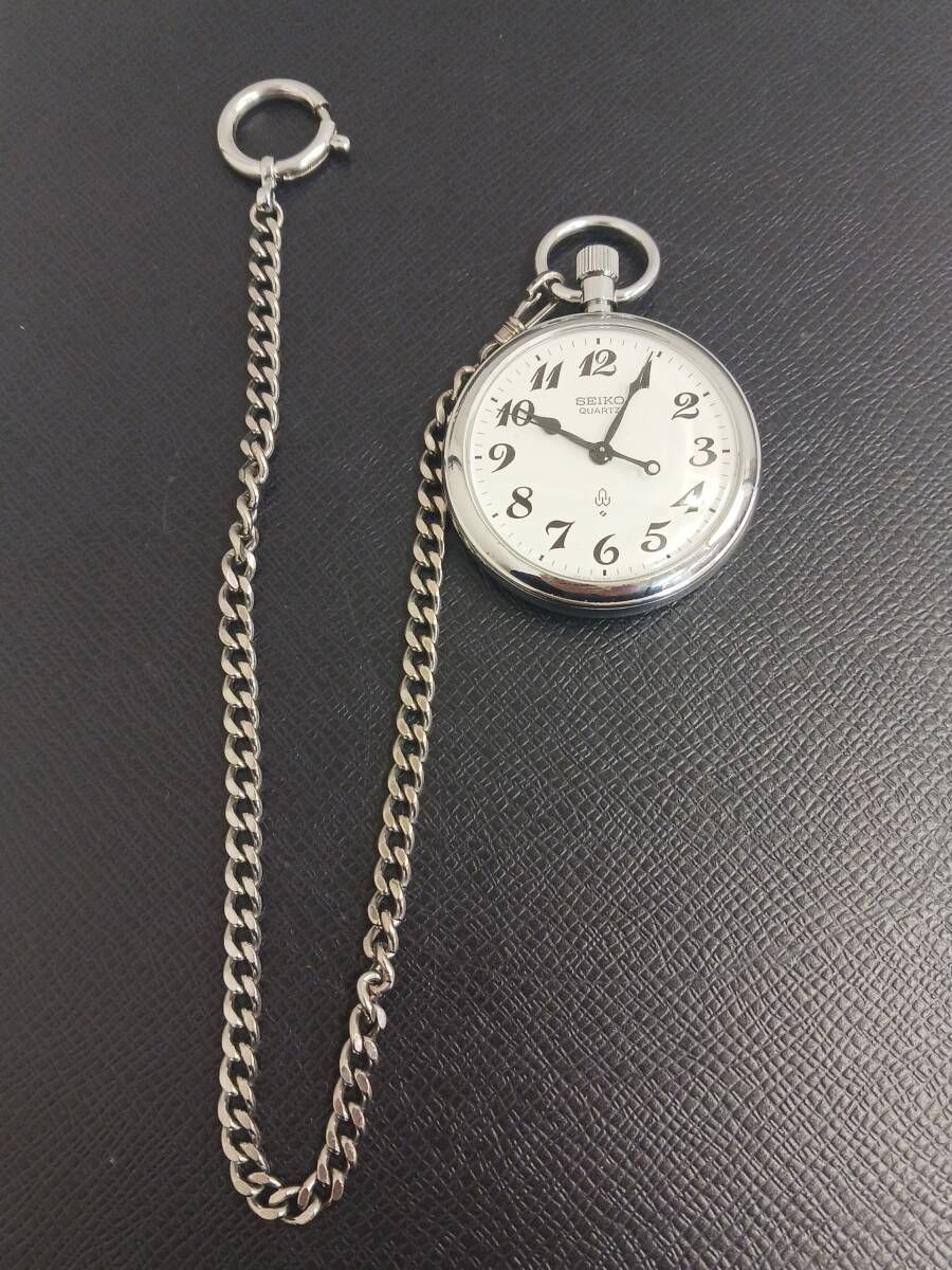 懐中時計】SEIKO 鉄道時計 懐中時計 動輪マーク 7550-001D クォーツ 