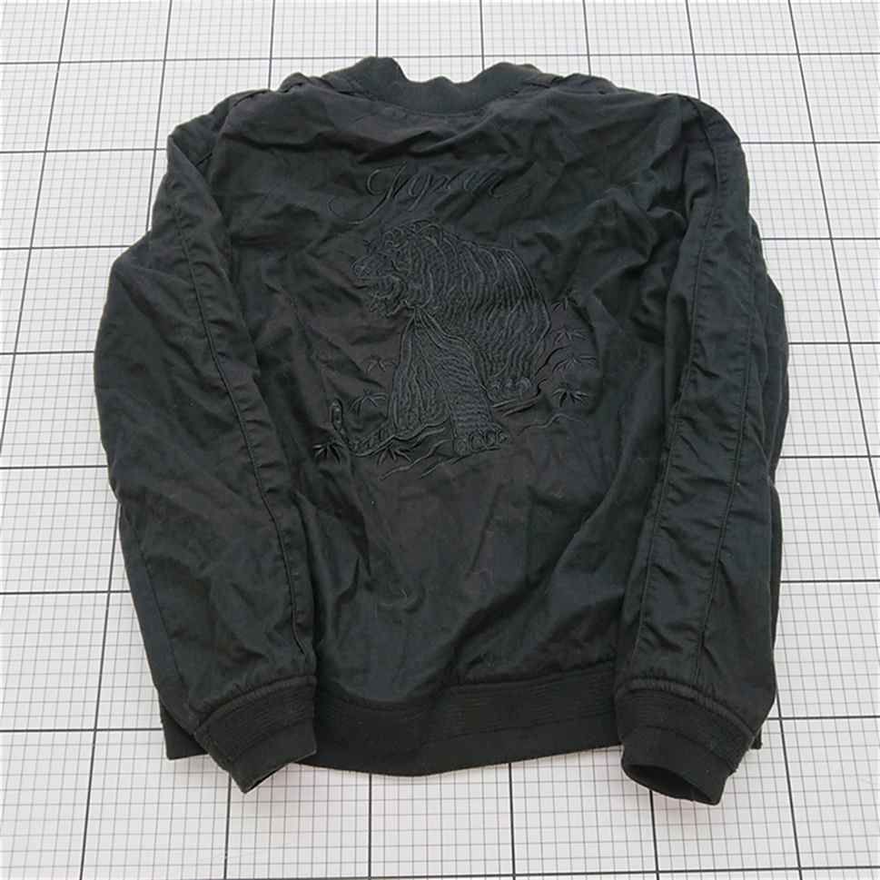 ◇ ⊇ 刺繍タイガー ブラック系スカジャン メンズ E 【1511110025771