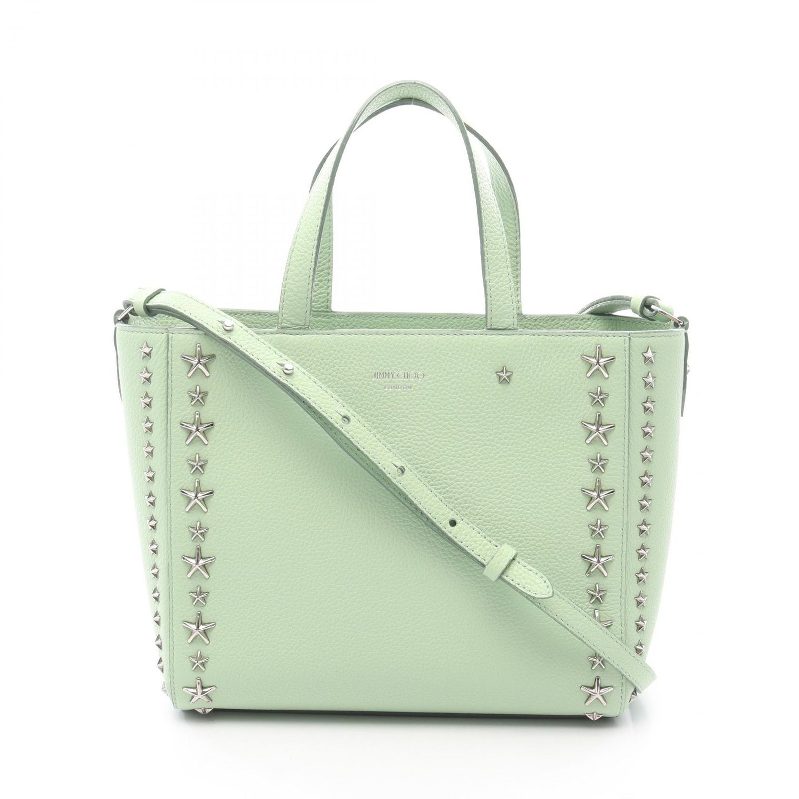 ジミーチュウ JIMMY CHOO ハンドバッグ PEGASI ライトグリーン レザー 
