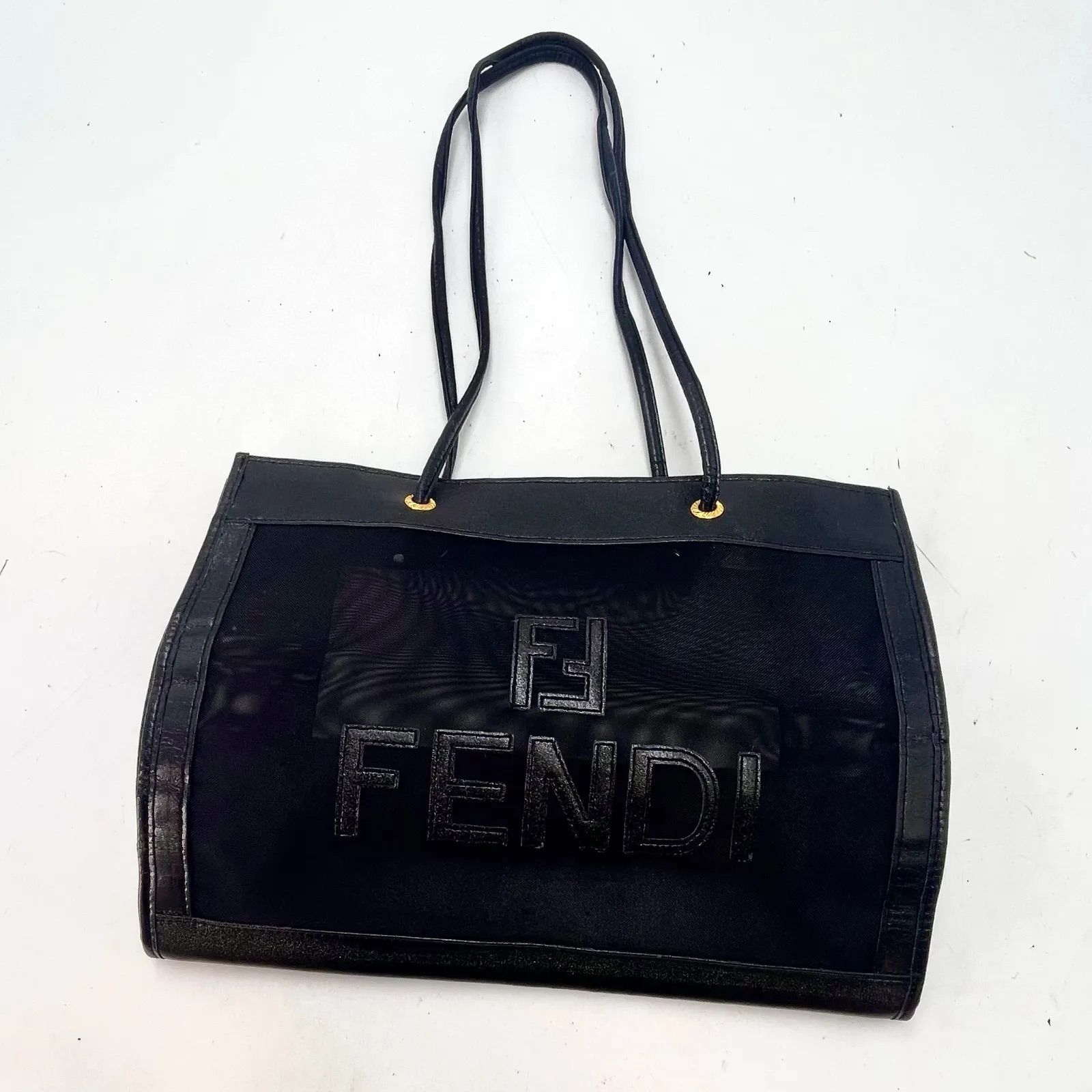 レア 正規品 未使用品 ヴィンテージ フェンディ メッシュトートバッグ ブラック フェンディ トート ショルダーバッグ メッシュ A4 黒 FZ370 - メルカリ