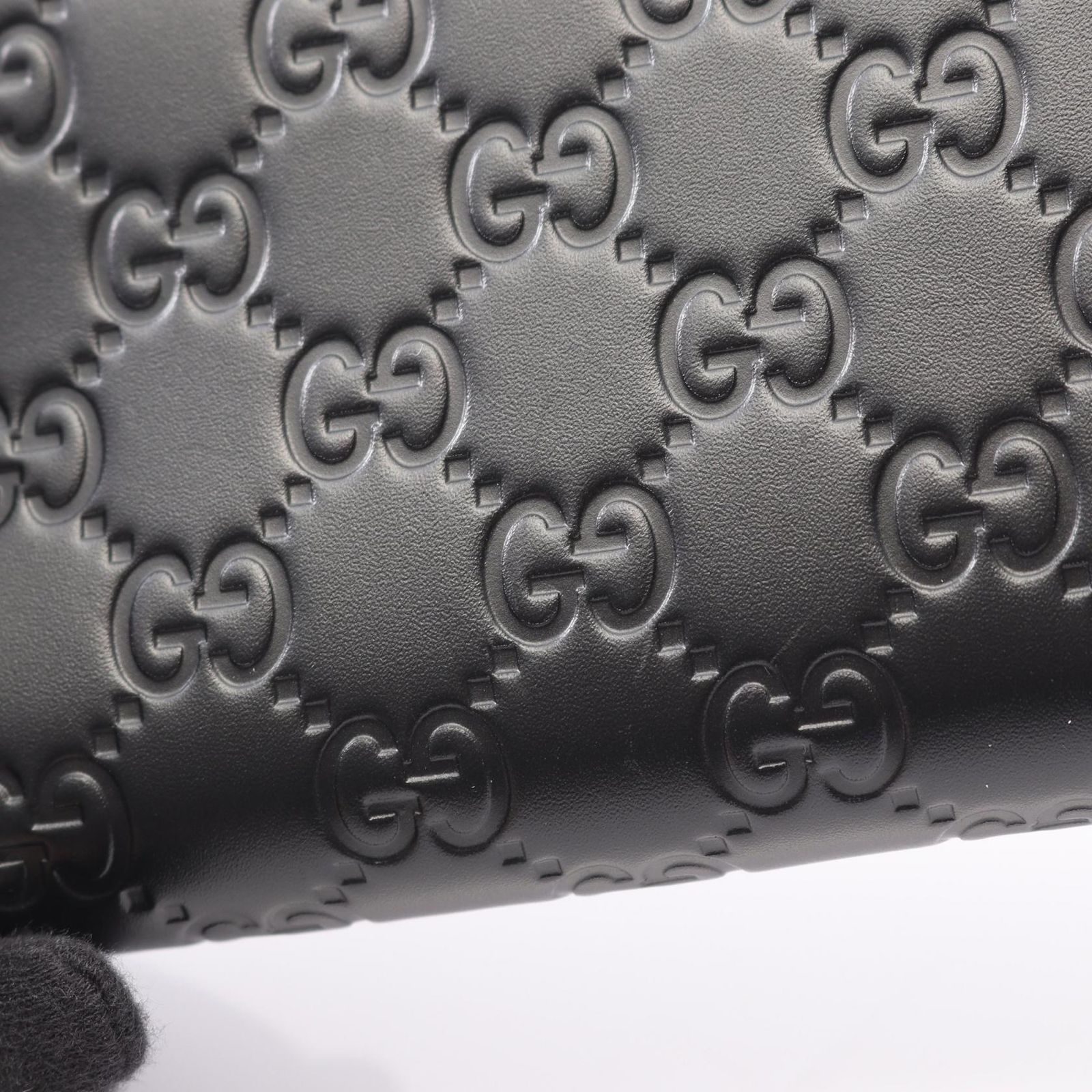 グッチ GUCCI ラウンド長財布 グッチシマ 779786 ブラック レザー