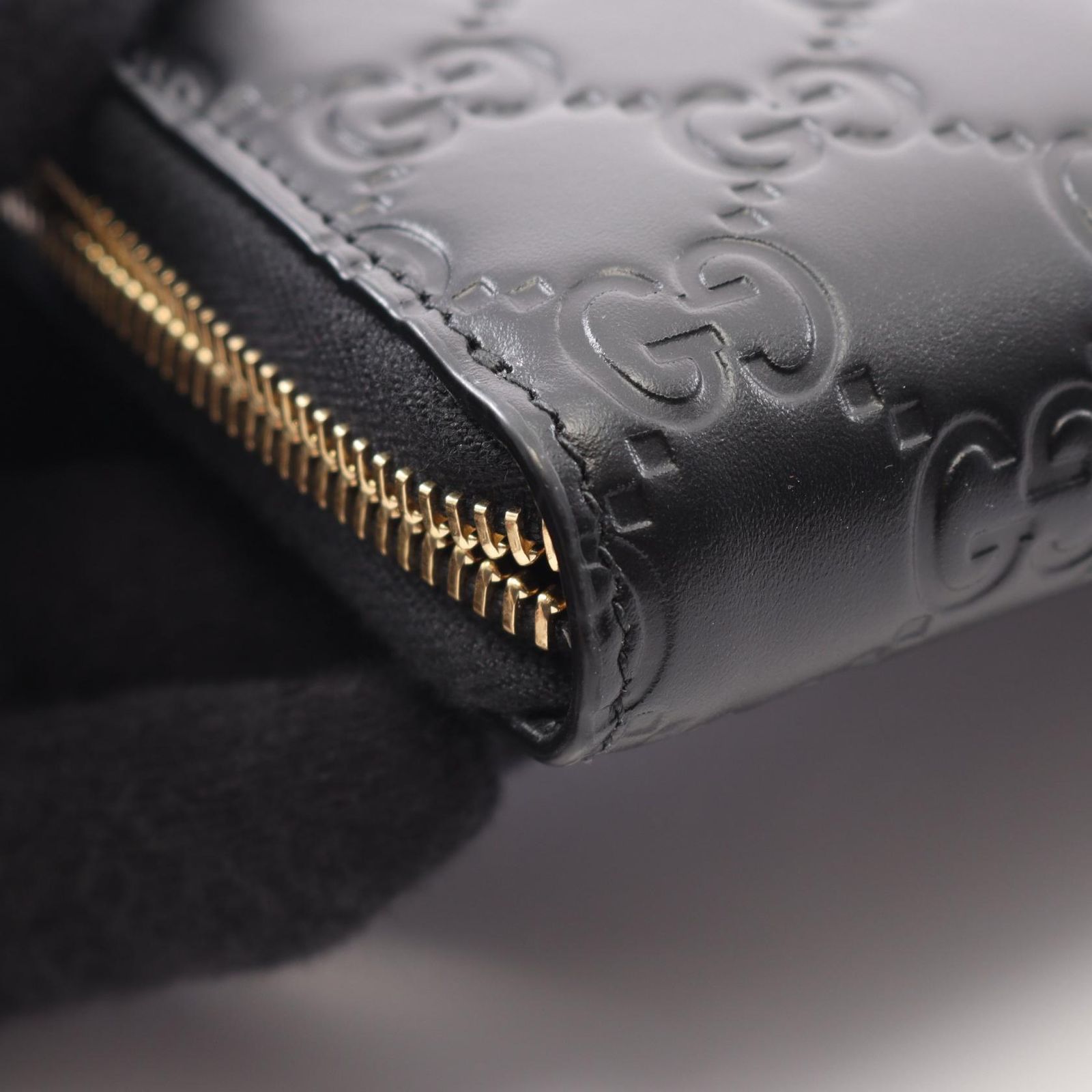 グッチ GUCCI ラウンド長財布 グッチシマ 779786 ブラック レザー