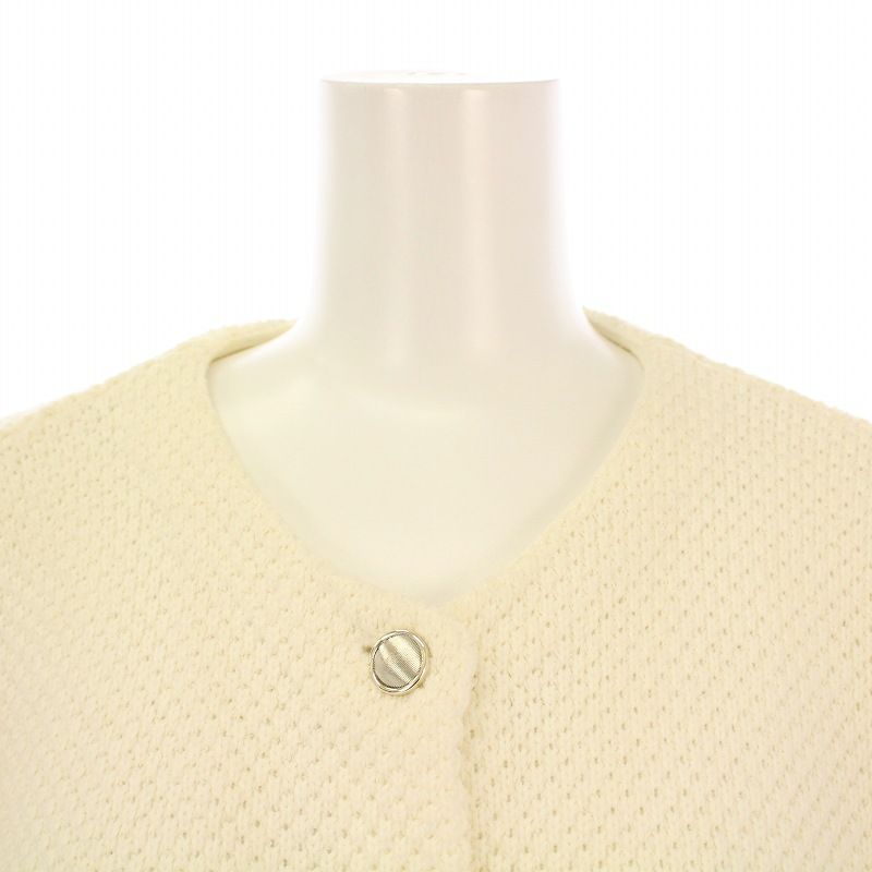 ジャスグリッティー JUSGLITTY ツイードニットジャケット ノーカラー