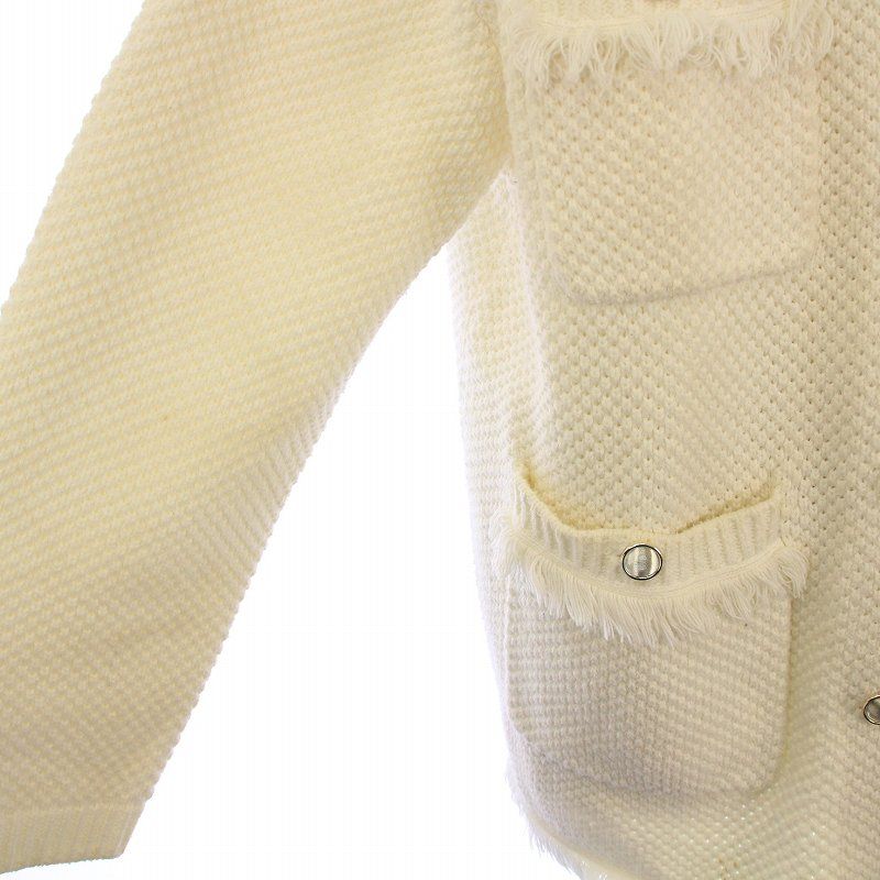 ジャスグリッティー JUSGLITTY ツイードニットジャケット ノーカラー