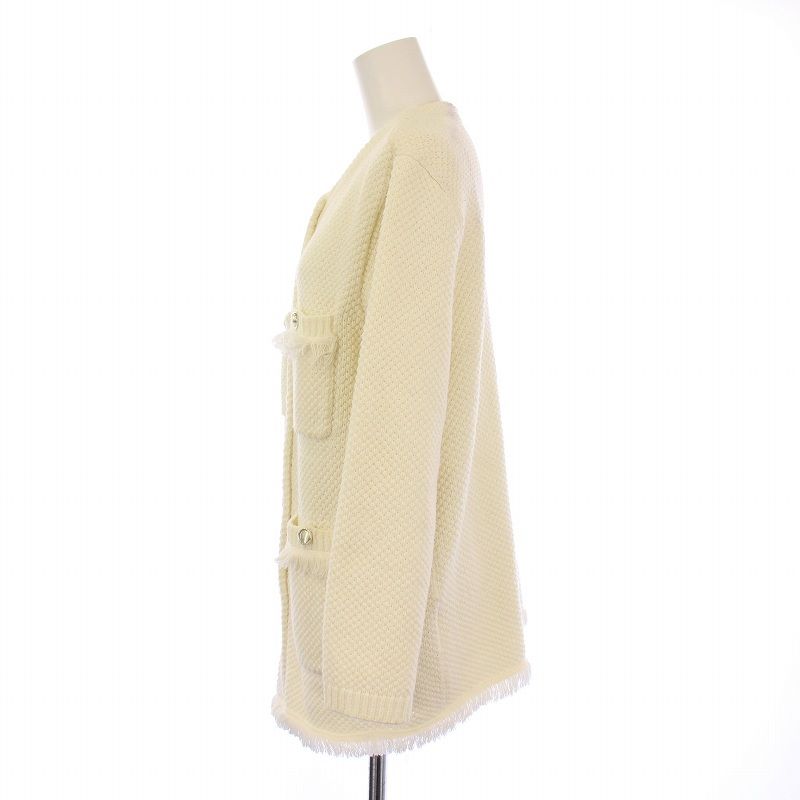 ジャスグリッティー JUSGLITTY ツイードニットジャケット ノーカラー