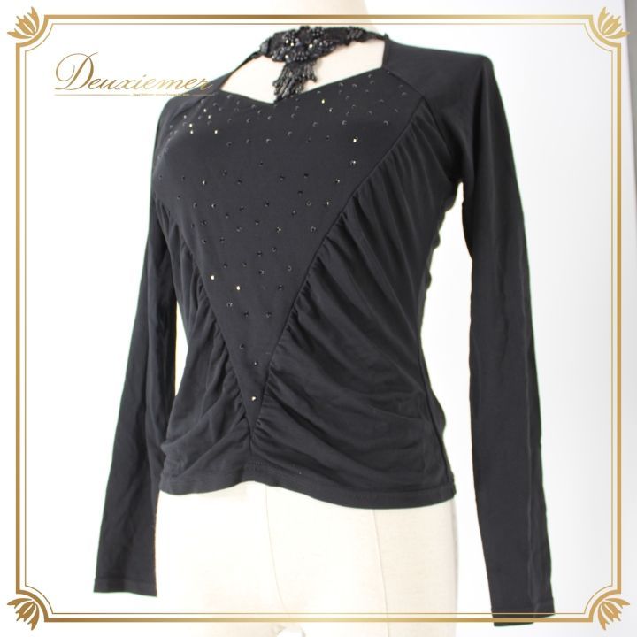 B1645【チャコット】M/黒/フリル/トップス☆社交ダンス B1433☆美品【チャコット】Sサイズ☆黒/フリル/トップス☆社交ダンス