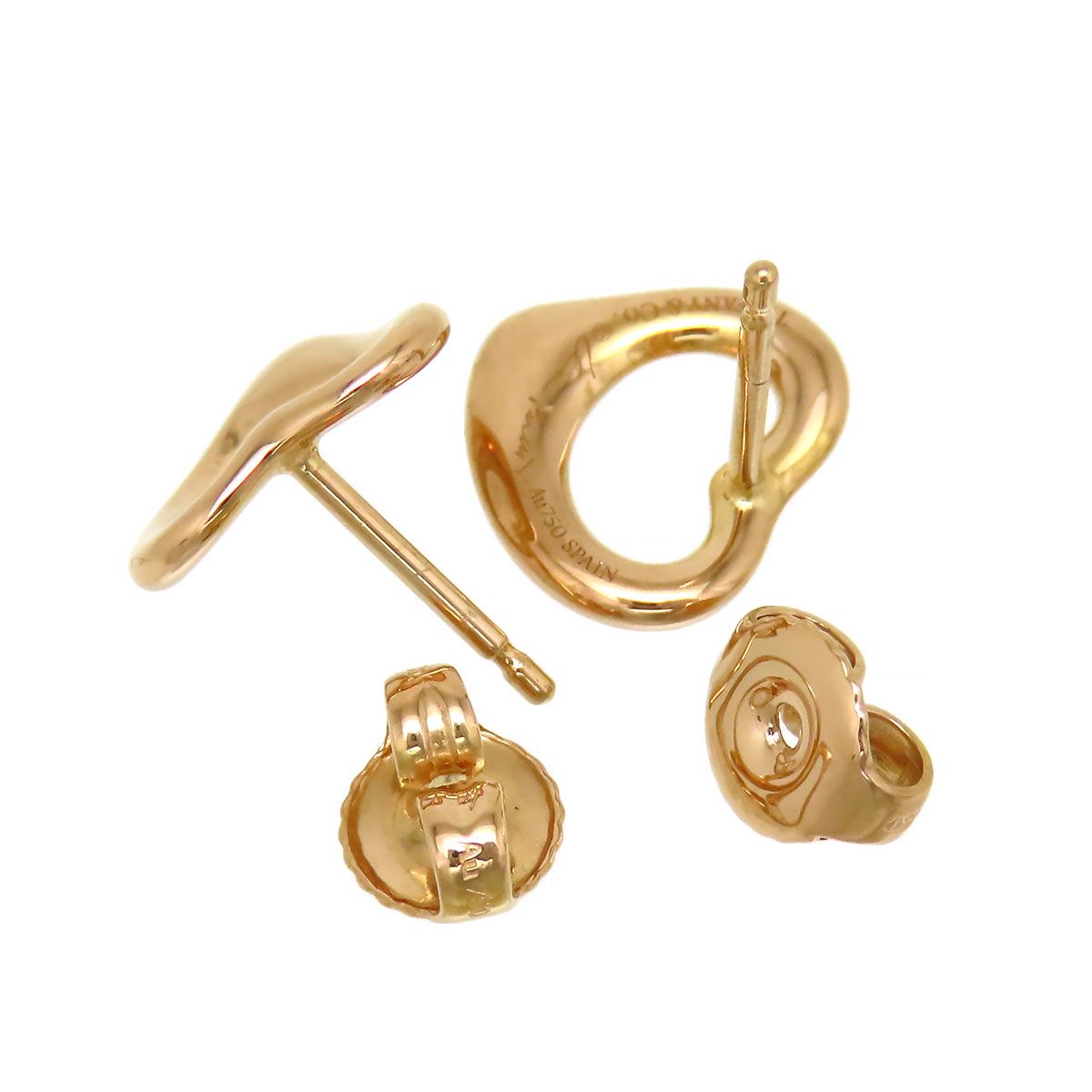 ティファニー オープンハート ピアス Au750 (K18PG) レディース