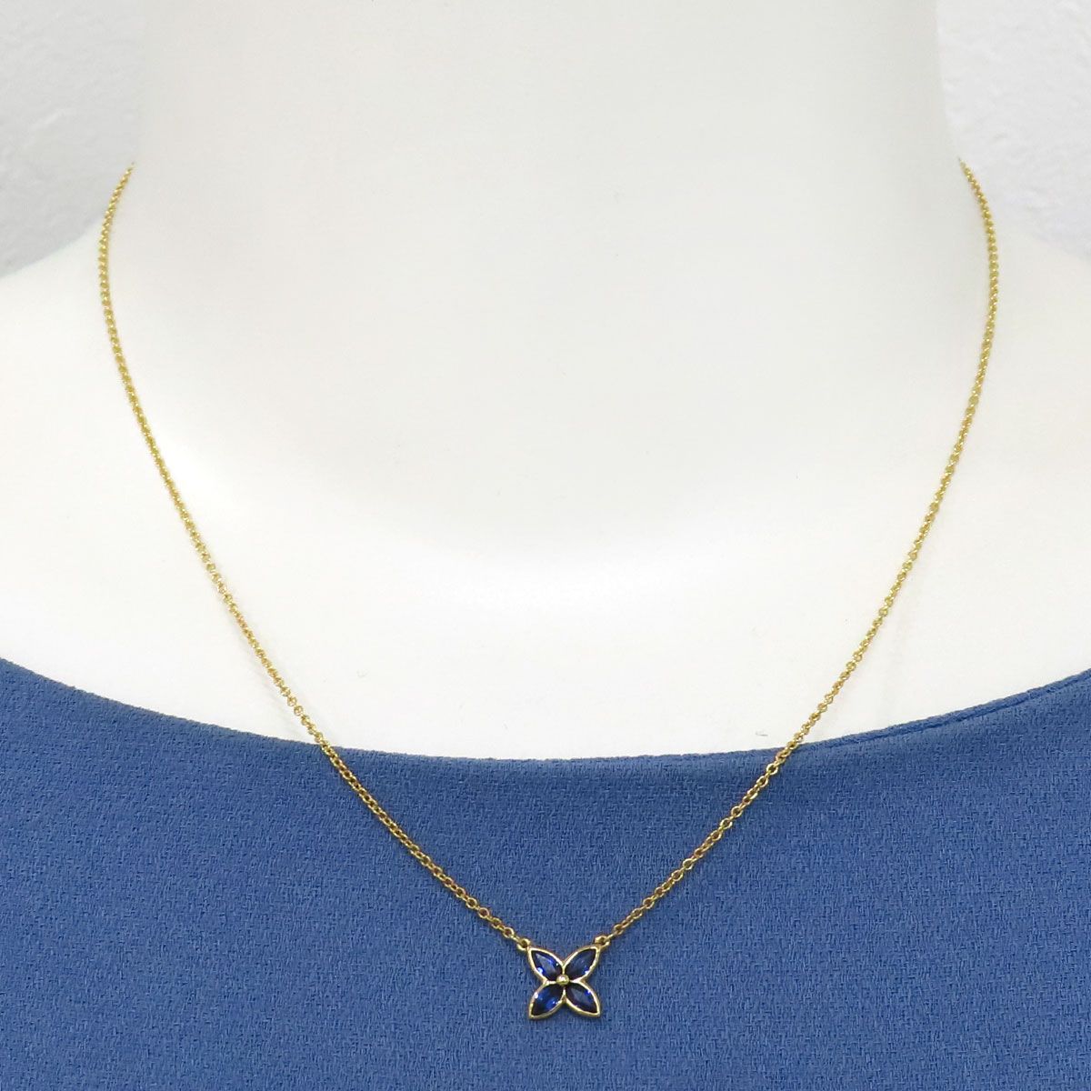 ティファニー ビクトリア サファイア ネックレス 750 (K18YG