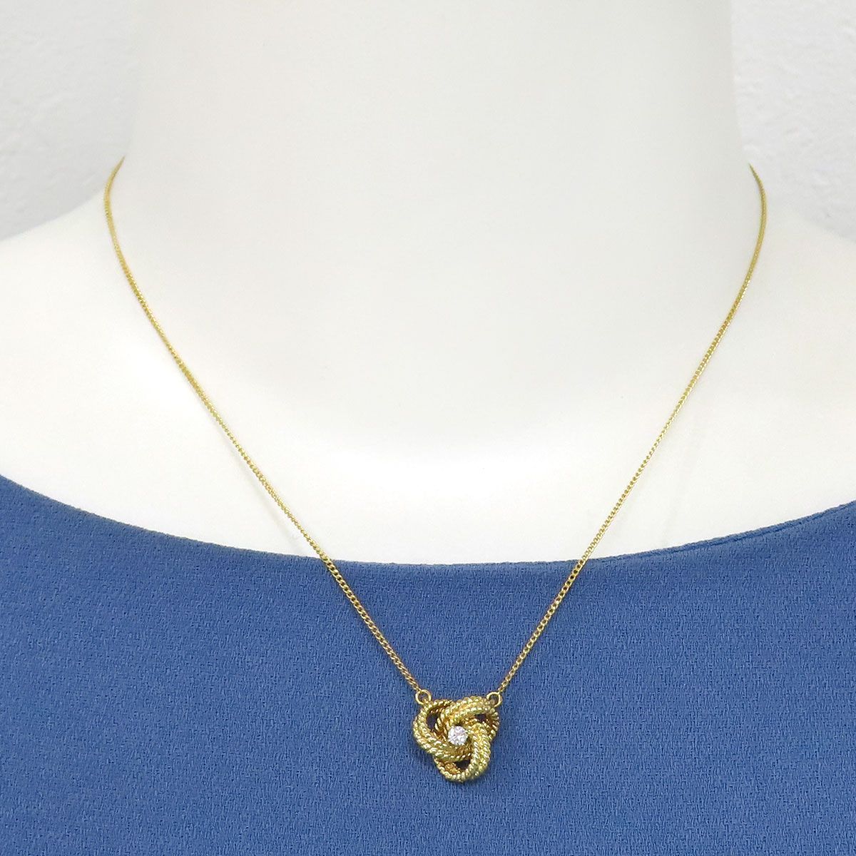 ティファニー ツイスト ノット ネックレス ダイヤモンド 750 (K18YG