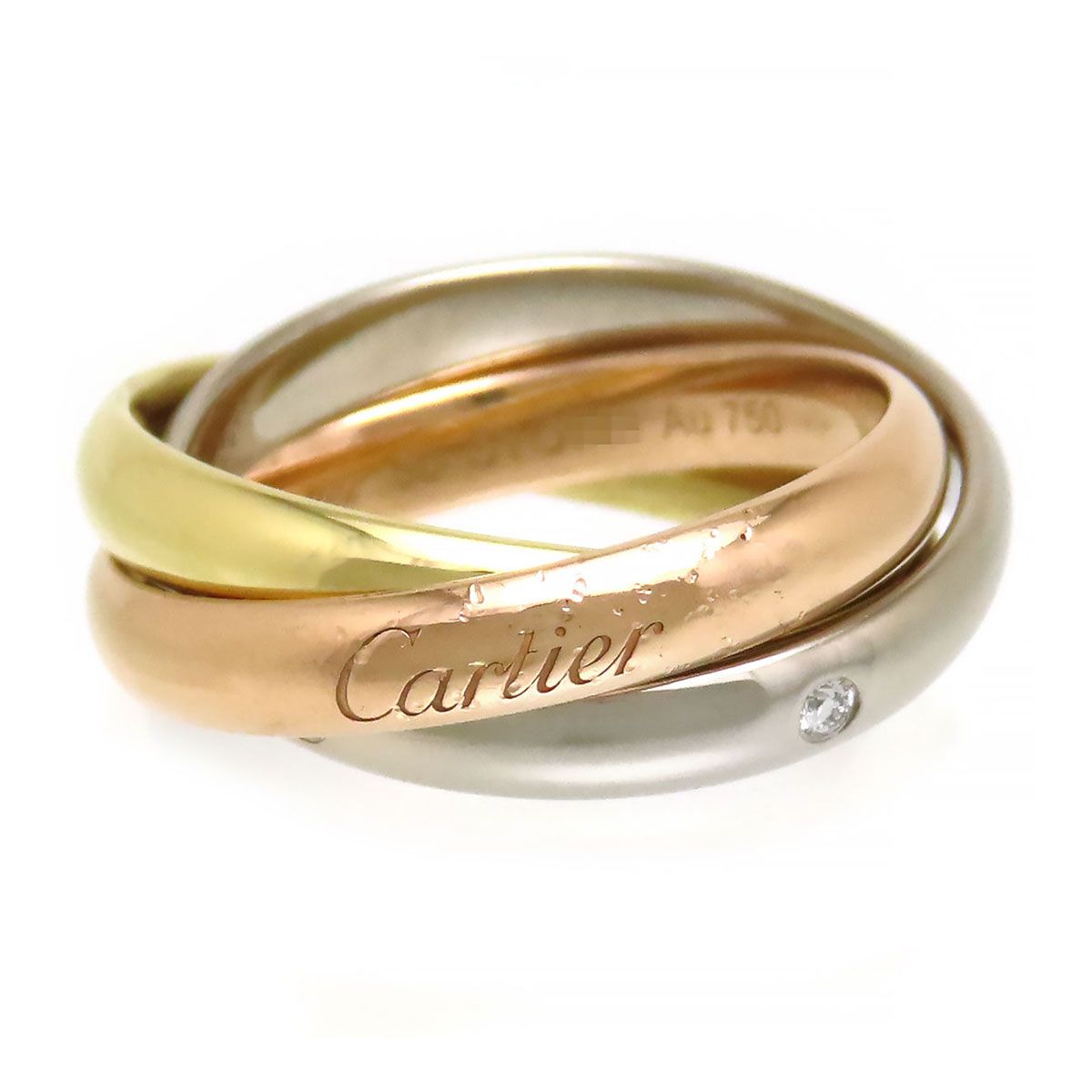 cartier トリニティリング 750yg ダイヤモンド #50 カルティエ トリニティ リング ダイヤモンド #50 750 (K18YG K18WG