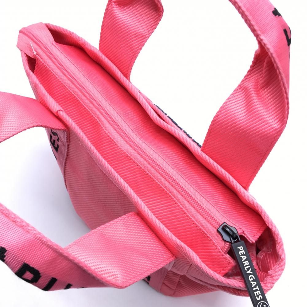 パーリーゲイツ カートバッグ ピンク×黒 ロゴ 内外ポケット ニコちゃん