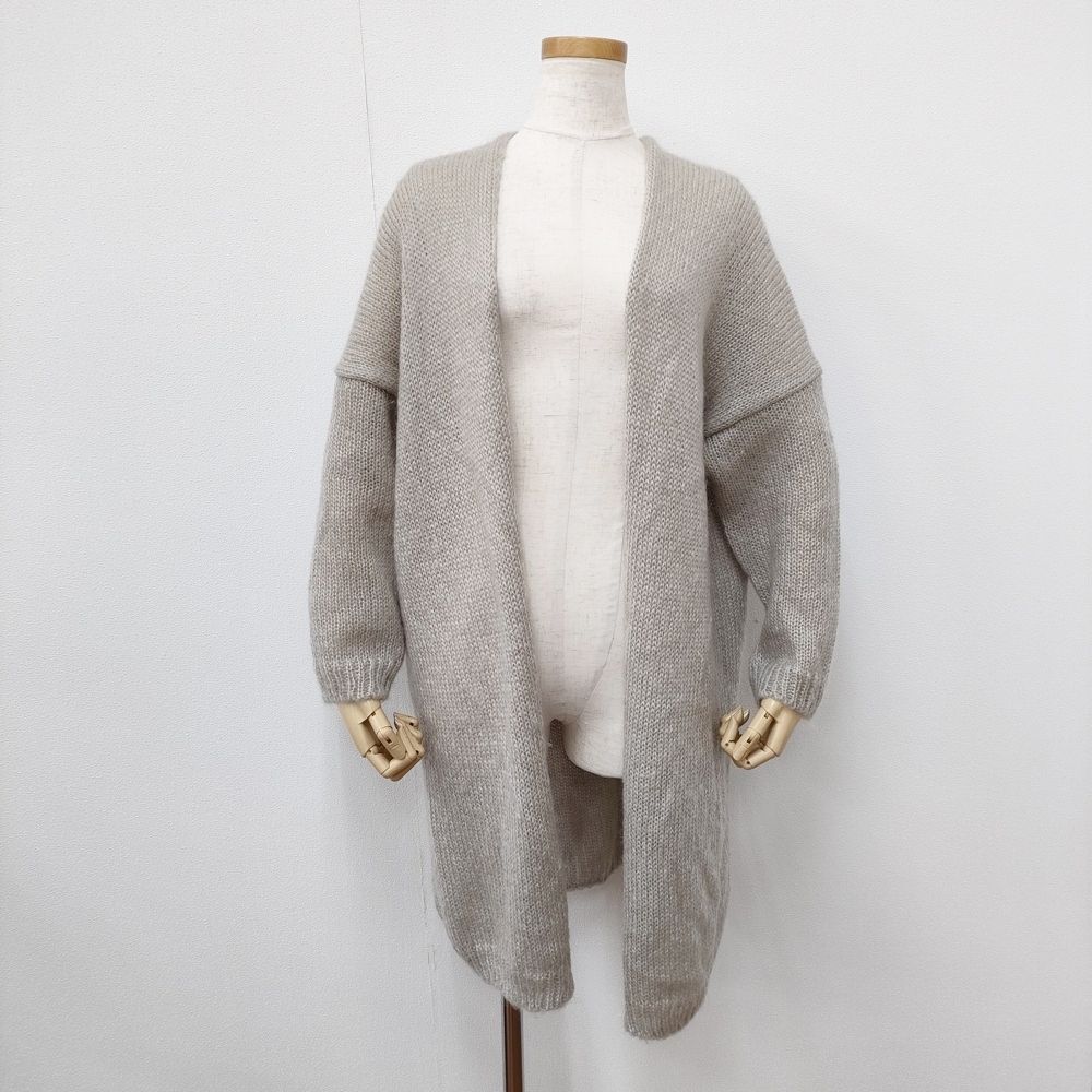 evam eva mohair silk robe モヘアシルクローブ羽織 定価33000円 カーディガン ライトグレー レディース エヴァムエヴァ【中古】5-1211T◎ evam eva mohair silk robe モヘアシルクローブ羽織 定価33000円