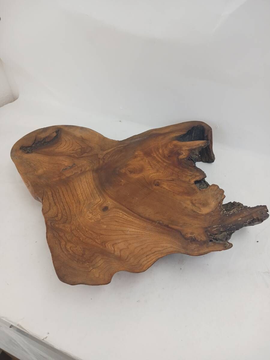 アンティーク品】天然木 一枚板 花台 無垢材 45×39×5cm アンティーク