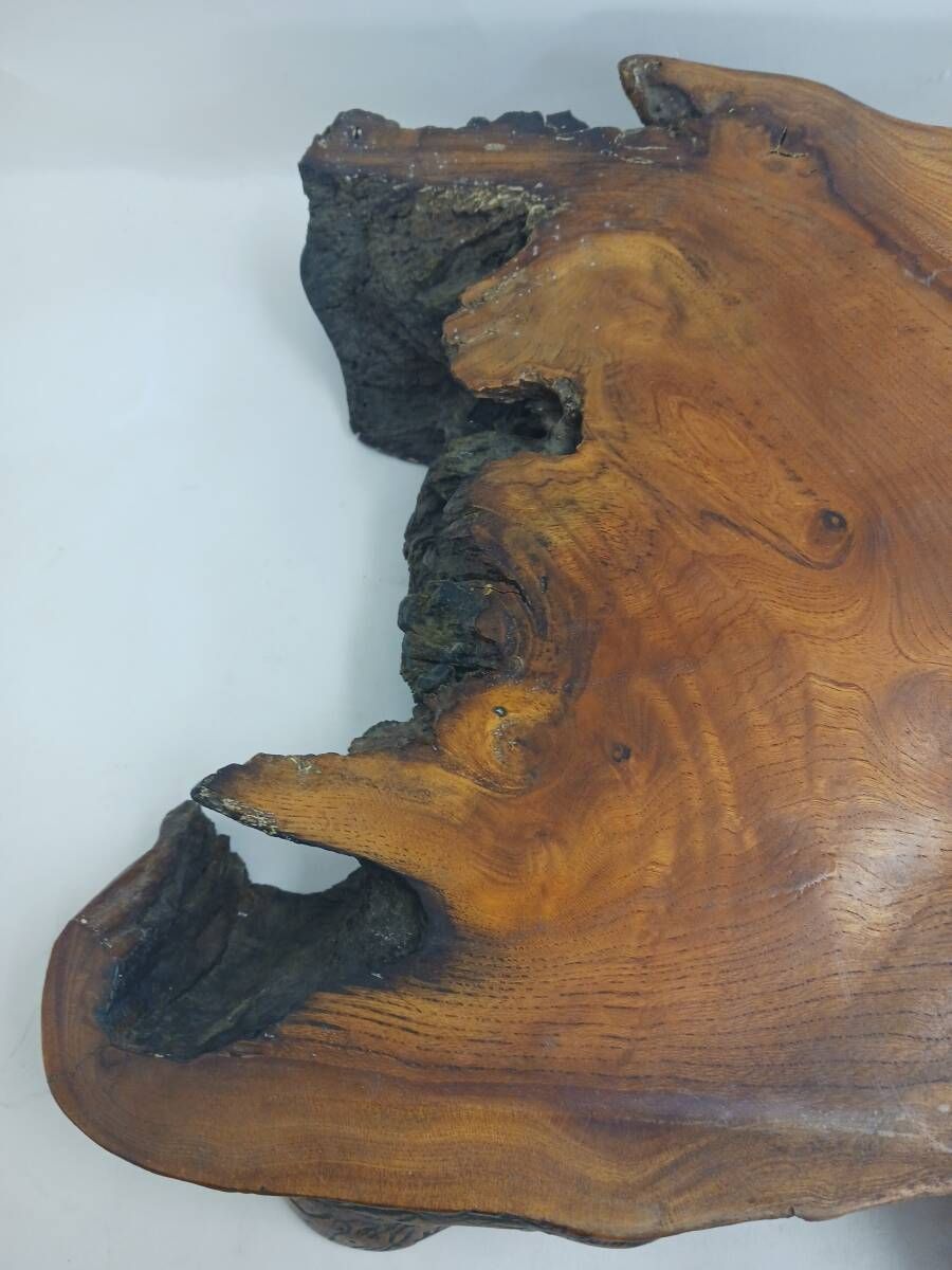 アンティーク品】天然木 一枚板 花台 無垢材 45×39×5cm アンティーク