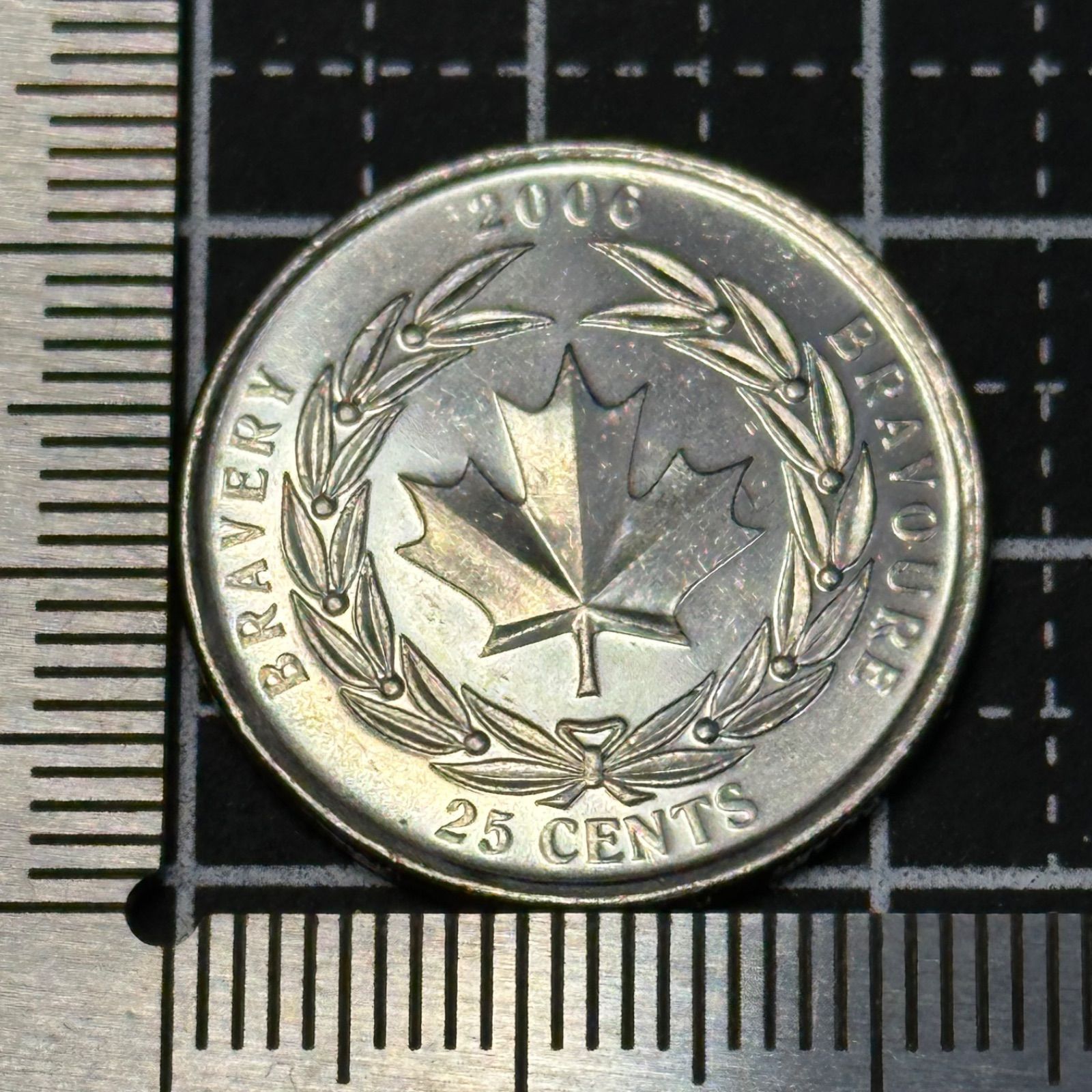 海外コイン】2008年 カナダ 25セント記念貨／メープルリーフと月桂冠 エリザベス2世肖像 近代記念デザイン 550 - メルカリ
