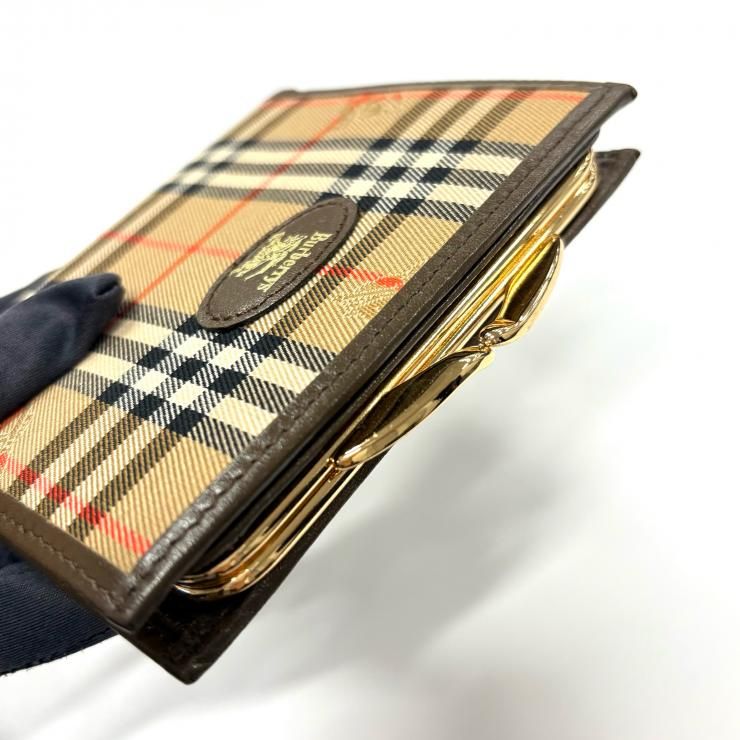 【新品同様】BURBERRY バーバリー 長財布 がま口 ノバチェック ブラウン 楽天市場】バーバリー ノバチェック シャドーホース がま口 二つ折り