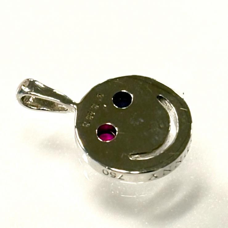 EYEFUNNY K18WG 750 スマイルペンダント オッドアイ ペンダントトップ