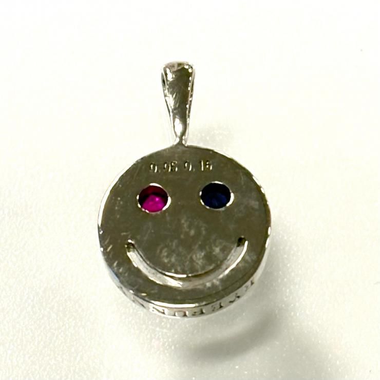 EYEFUNNY K18WG 750 スマイルペンダント オッドアイ ペンダントトップ