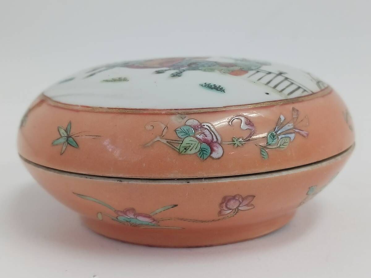 中国骨董品】大清同治年製 粉彩人物印合 鑑定漆印付 希少 中国