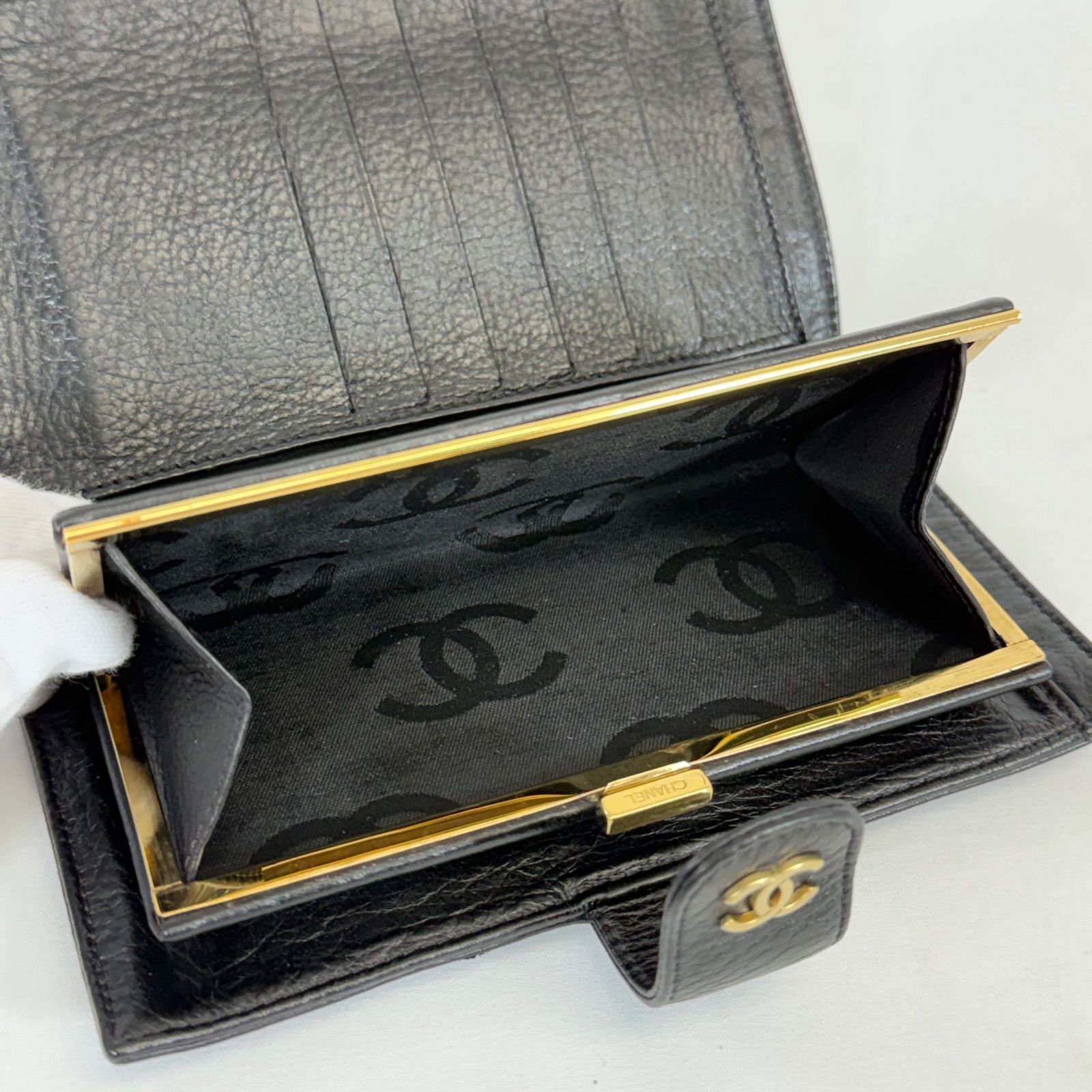 希少・美品】CHANEL シャネル ココマーク ラムスキン ワイルドステッチ