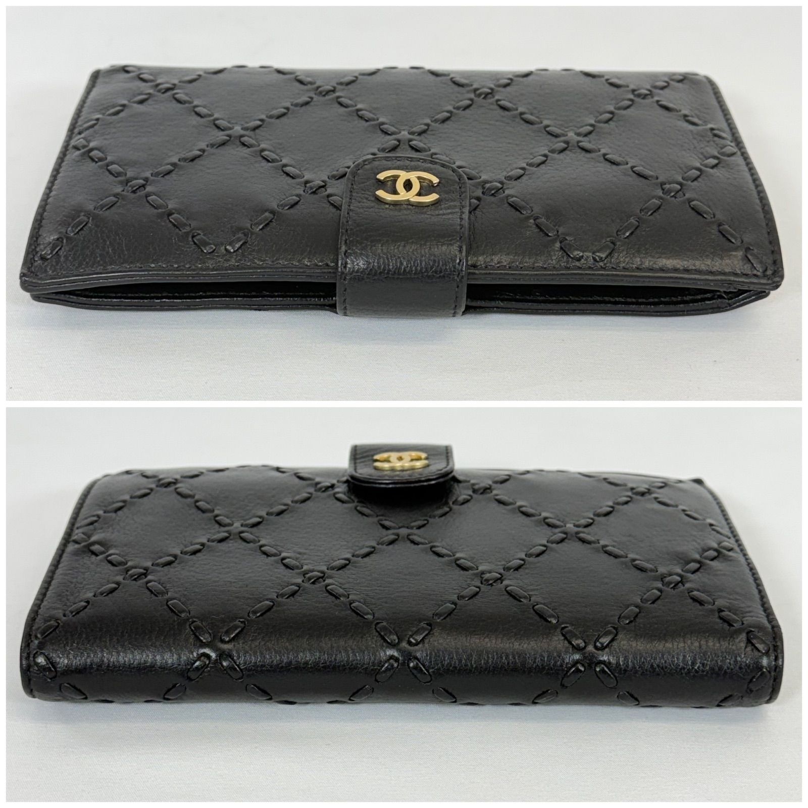 希少・美品】CHANEL シャネル ココマーク ラムスキン ワイルドステッチ