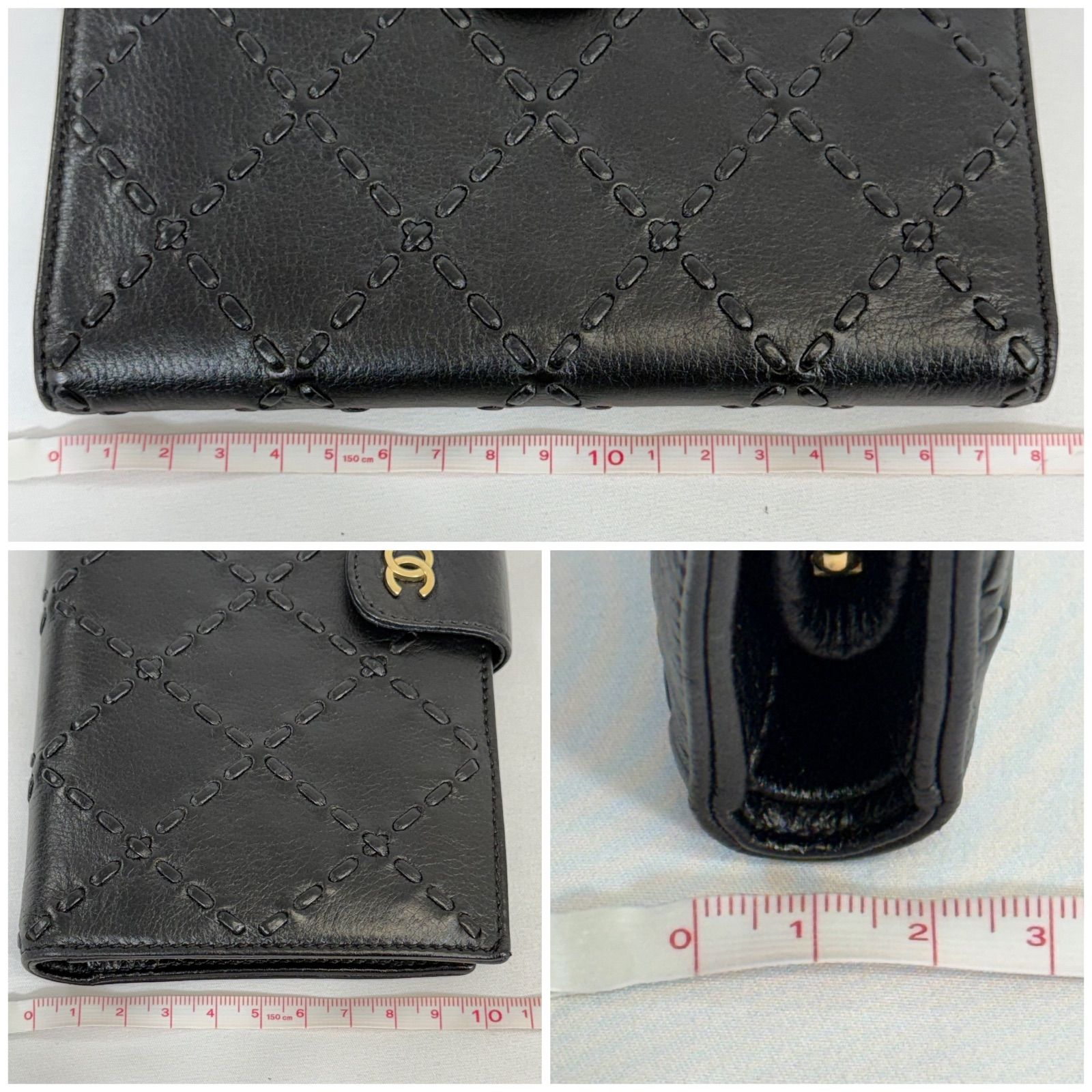 CHANEL ビコローレ マトラッセ 二つ折り コンパクト ブラック 真贋済み CHANEL（シャネル） ビコローレ Wホック 二つ折り財布 レディース