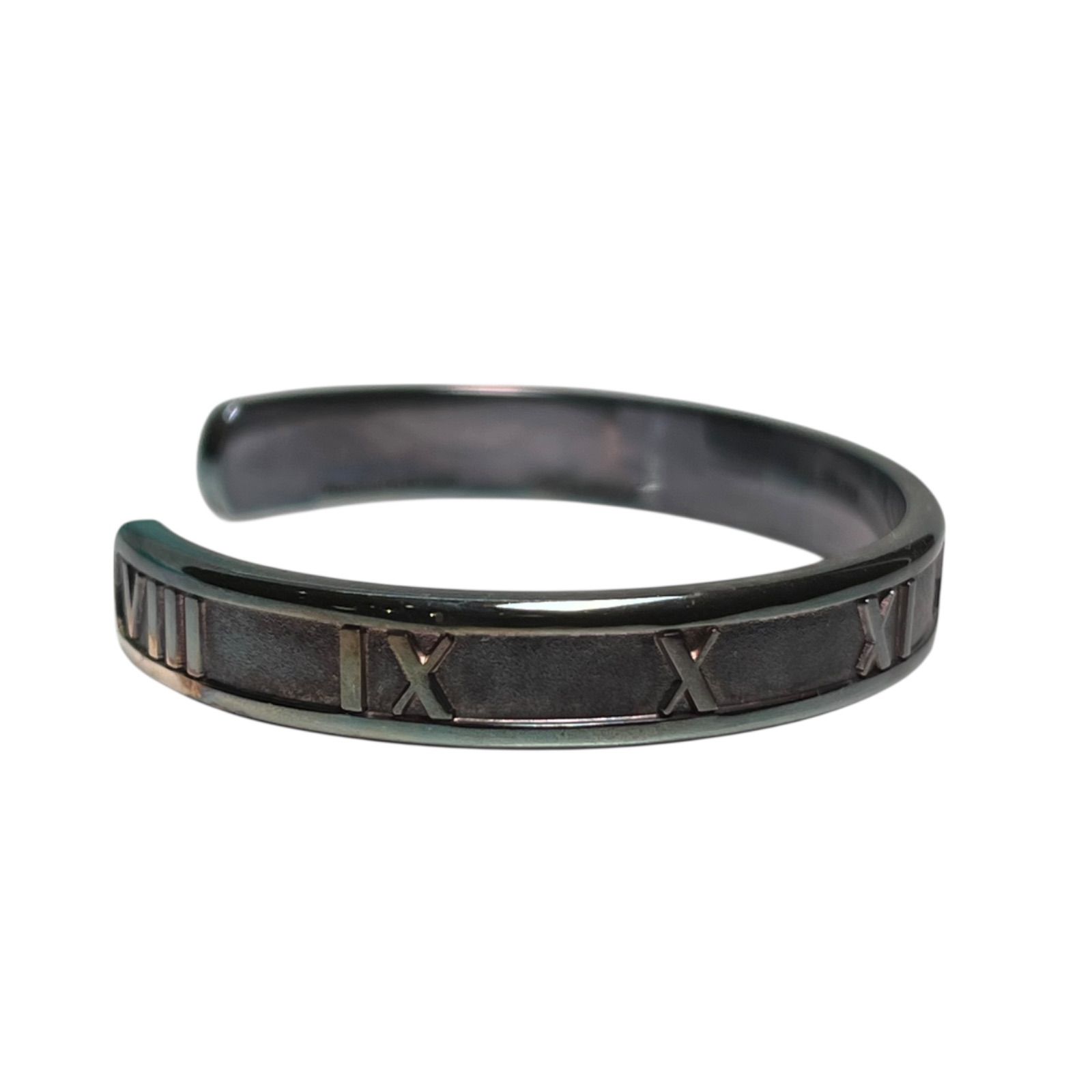 管2512-232 TIFFANY-Co. ティファニー Atlas カフ ブレスレット 925 スターリング シルバー イタリア製 1995 オープン バングル レディース 指輪 パフスリーブ バングル リストバンド 