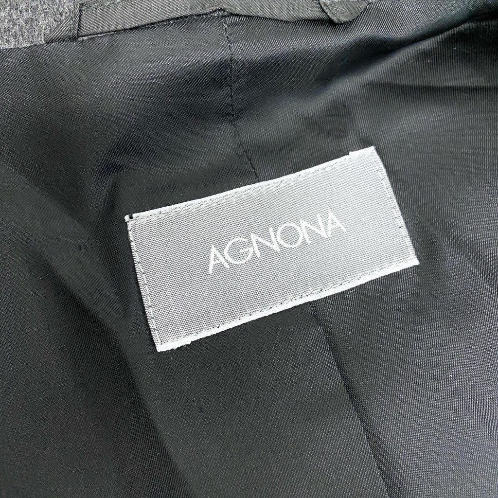 43l25《美品》 AGNONA アニオナ カシミヤ100％ チェスターコート