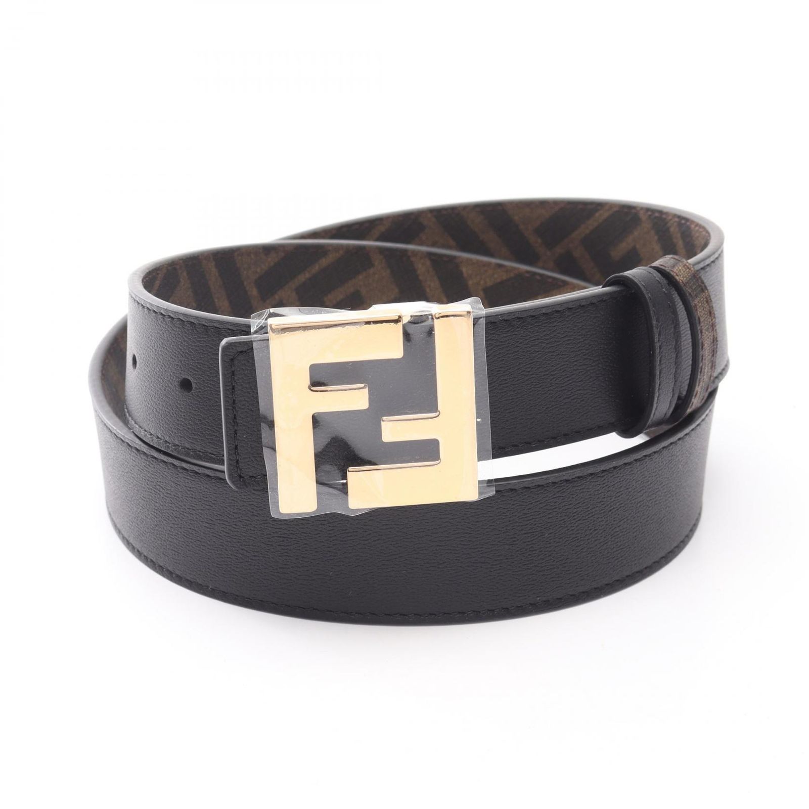 フェンディ FENDI ベルト FFロゴ バックル 7C0424AGR9F18I090 ブラック