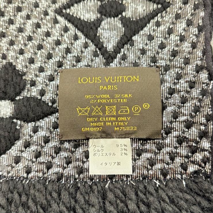 LOUIS VUITTON エシャルプ・ロゴマニア ノワール マフラー M75833