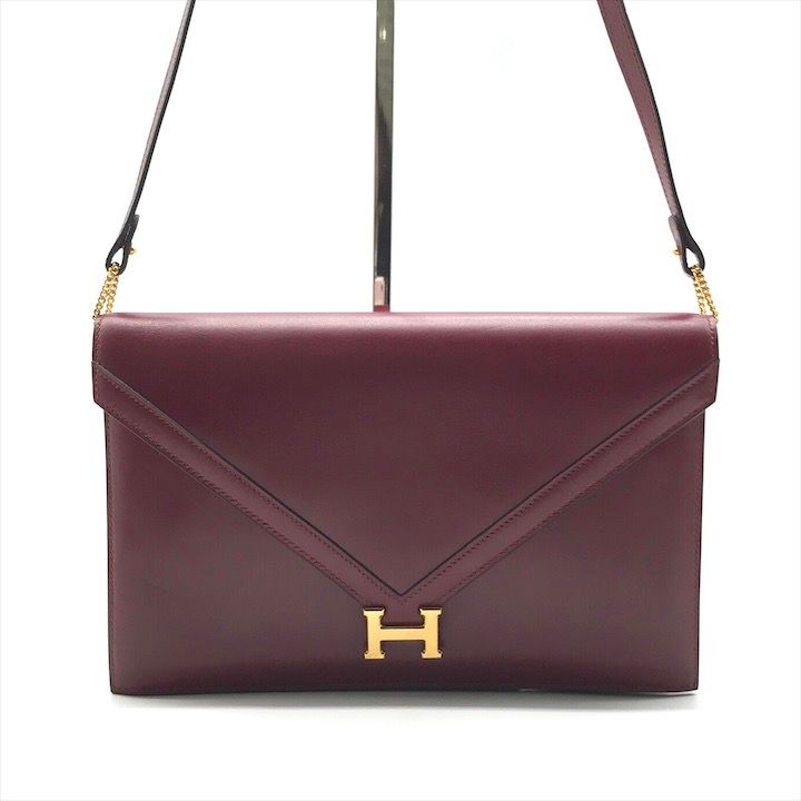 良品 HERMES エルメス リディ ボックスカーフ ヴィンテージ マル Q刻印 ショルダー バッグ ボルドー ブランド レディース かばん a11171 良品 HERMES エルメス リディ ボックスカーフ ヴィンテージ マル Q刻印