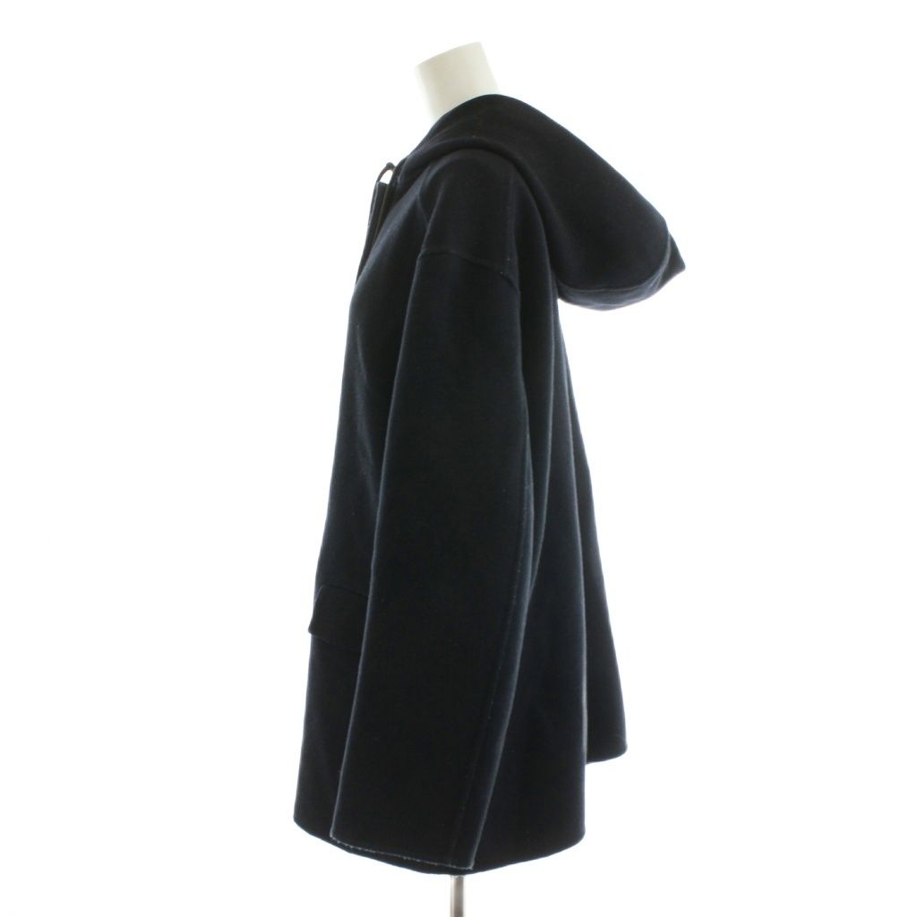 値下げ相談可★ ジョゼフ JOSEPH ウール ミドル丈コート ブラック 黒 ジョセフ JOSEPH コート ミドル丈 フード ウール アウター 36 黒