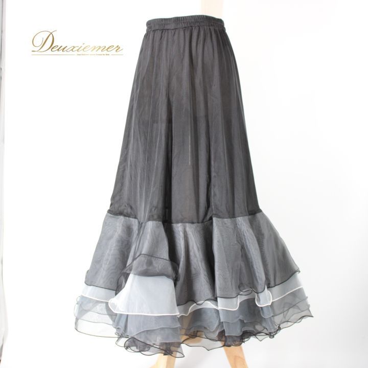 新品　パニエ　社交ダンス　グレー　重ね履き　パーティ　スカート　1283　ワルツ 社交ダンス 衣装 スタンダード スカート パニエ ペチコート オール