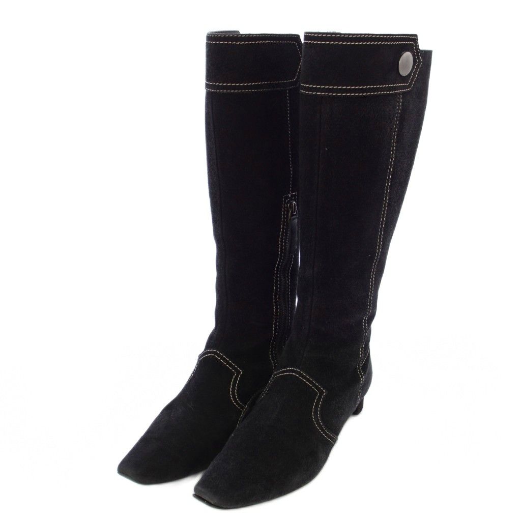 未使用級 TOD’S トッズ ロングブーツ スエード ブラック TOD'S（トッズ） TODS ニーハイブーツ XXW0ZP0Y340BYE スウェード