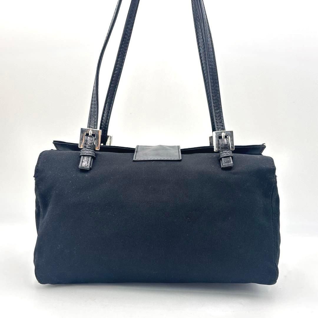 フェンディ マンマバケット 黒 ジャージ ショルダーバッグ FF金具 ワン