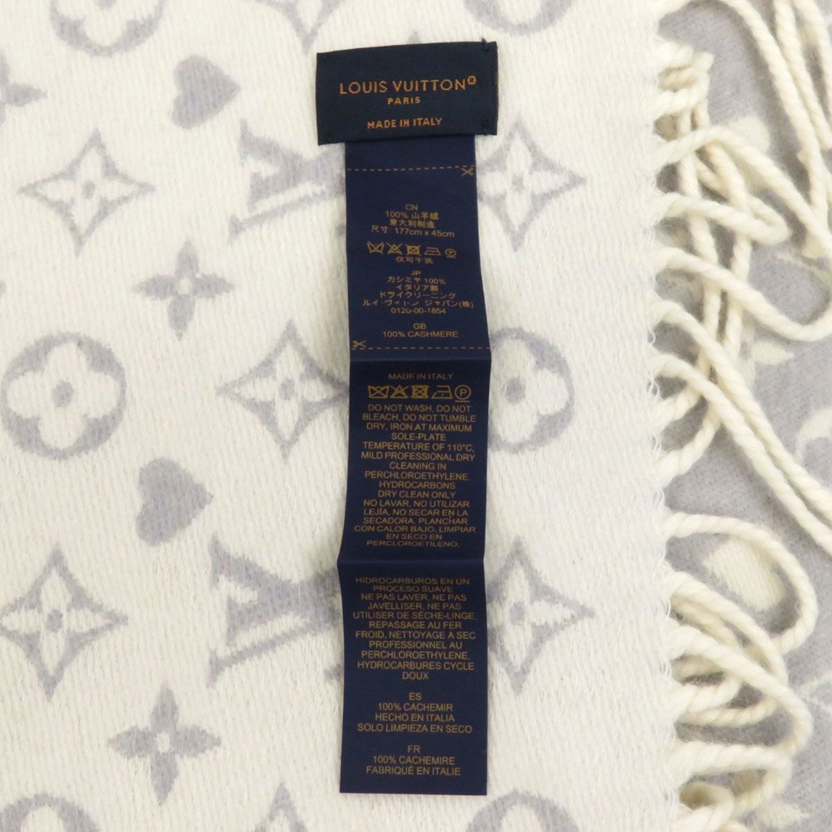 ルイヴィトン ゲーム オン カシミヤ マフラー モノグラム M77641 ユニ