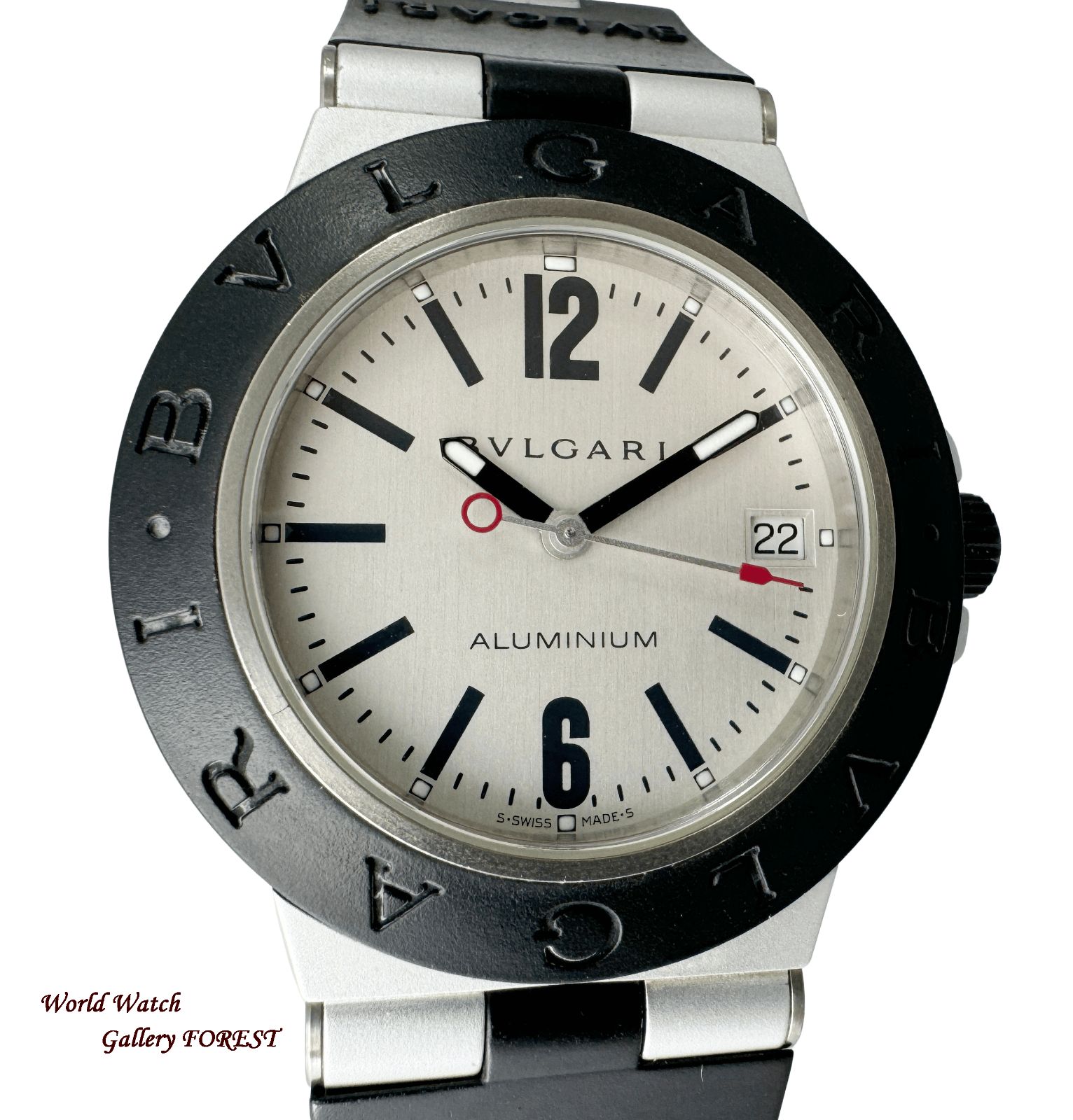 BVLGARI アルミニウムAL38TA 自動巻き38mm 美品 BVLGARI（ブルガリ） アルミニウム 腕時計 時計 アルミ AL38TA 自動