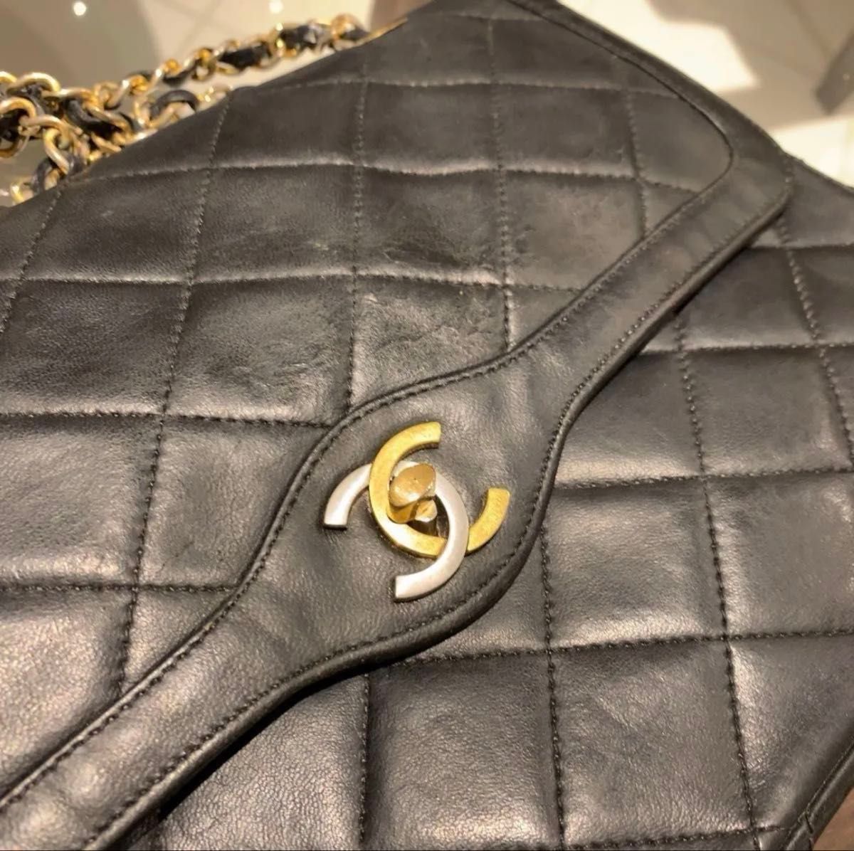 CHANEL シャネル パリ限定 チェーンショルダー バッグ ラムスキン