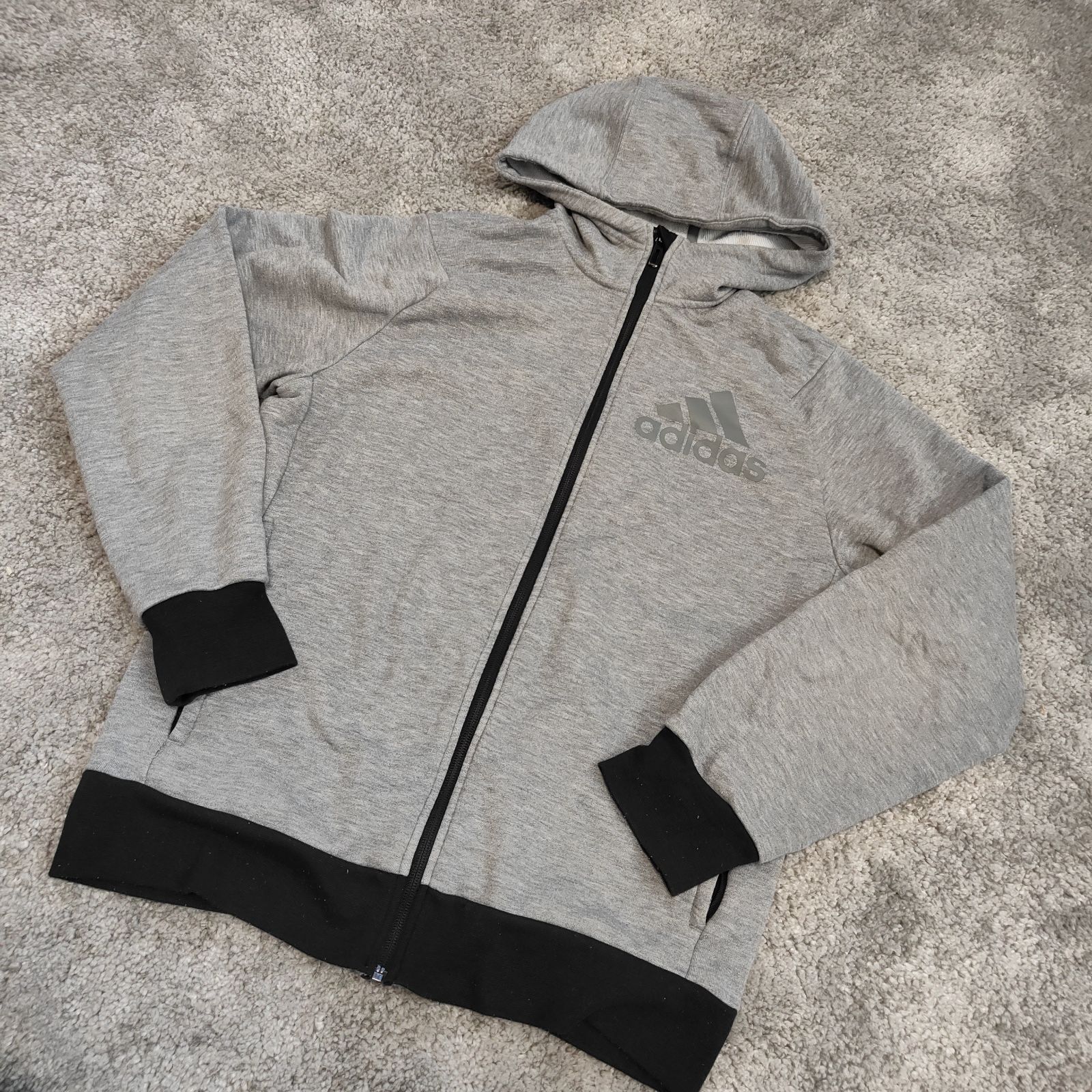 ADIDAS アディダス 【サイズ】 L ジップアップパーカー グレー 