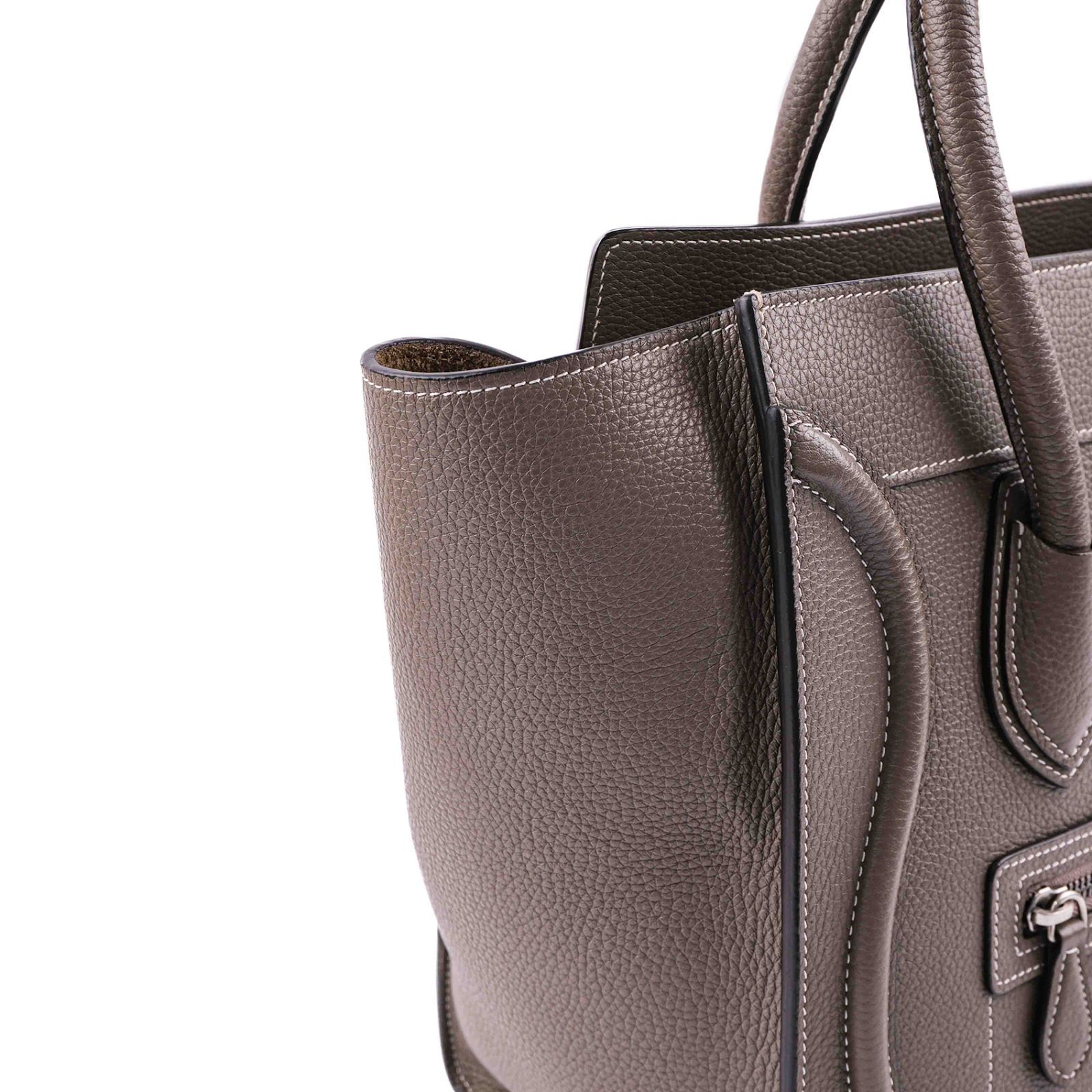 中古】セリーヌ ラゲージ マイクロショッパー レザー ハンドバッグ